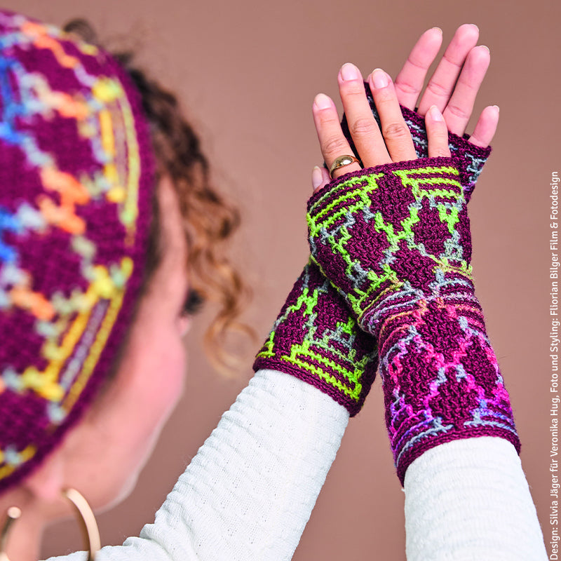 Stirnband und Stulpen "Paint Socks & Merino Silk Socks" 109331.7-8