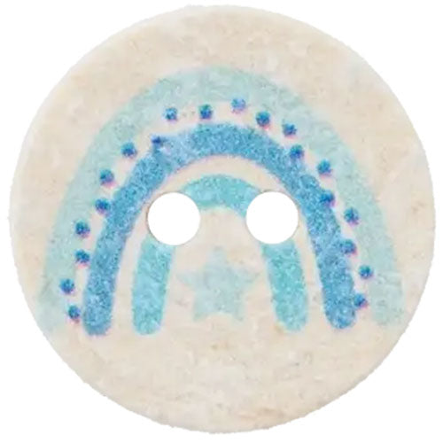 Regenbogenknopf blau 15mm