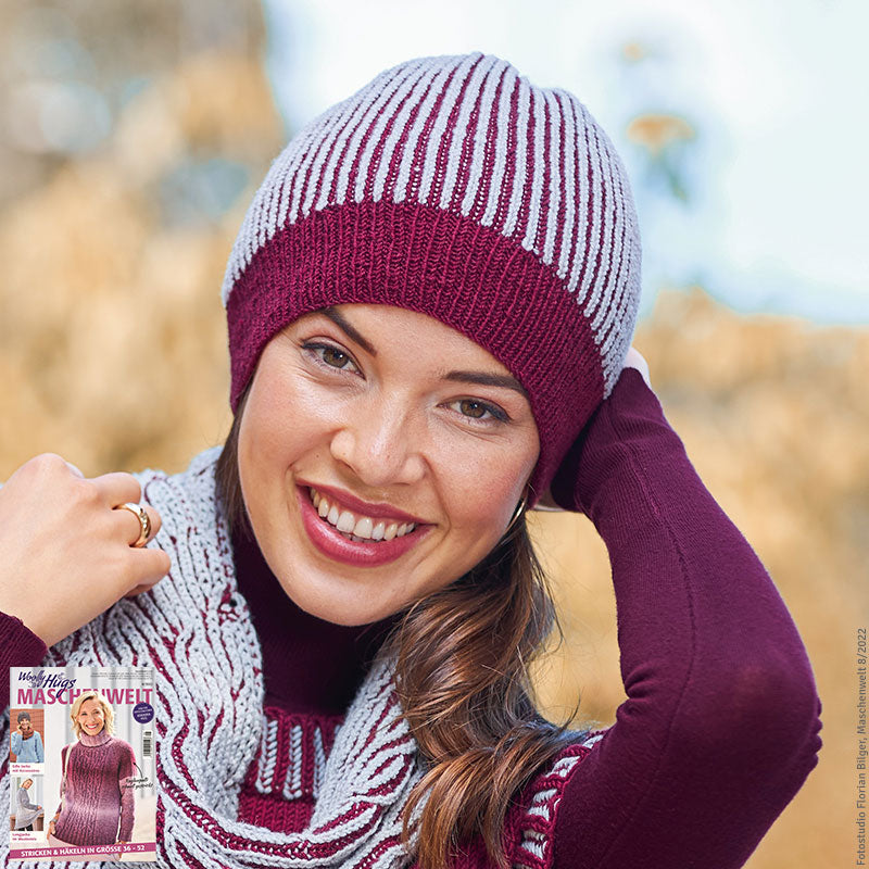 Mütze mit Schal "Merino Silk Socks" LK4617
