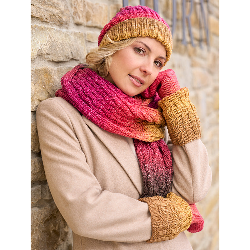 Damenschal, Fausthandschuhe und Mütze "1-2-3 Ideen Merino" 109355.27