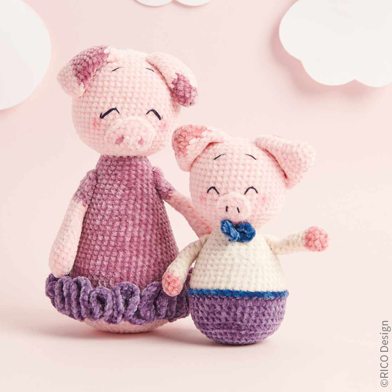 Kuscheltiere Mamaschwein und Pepe "Ricorumi Nilli Nilli" 109343.6