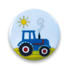 Knopf Traktor blau